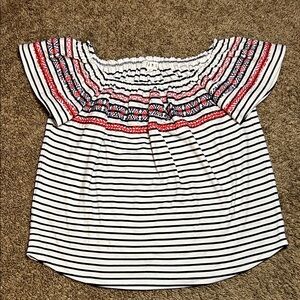 THML Over the Shoulder Striped Blouse